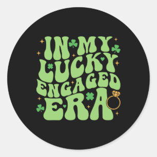 På min lyckliga förlovade era Groovy Shamrock St P Runt Klistermärke