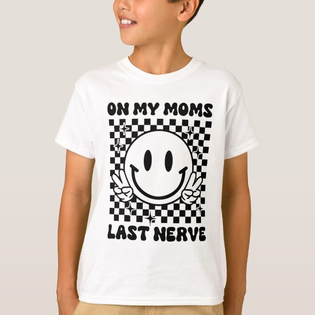 På min Mammor förra nerv | Funny Kids T-Shirt (Framsida)