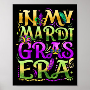 På min Mardi Gras Era Festival Carnival Helgdag Fl Poster