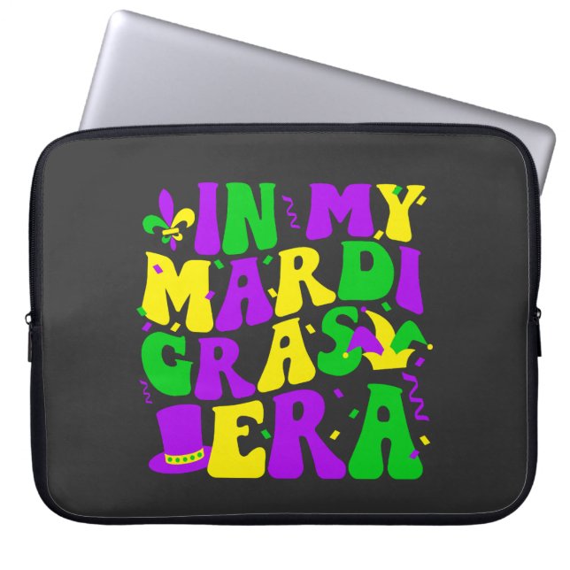 På min Mardi Gras Era Funny Festival Retro Carniva Laptop Fodral (Framsidan)