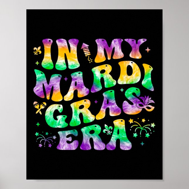 På min Mardi Gras Era Groovy Festival Carnival Par Poster (Framsidan)
