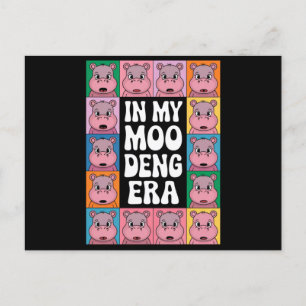På min Moo Deng Era Moo Deng Hippo Älskare Vykort