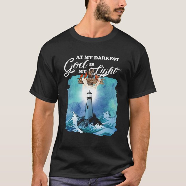 På min mörkaste gud är mitt fyr ljus t shirt (Framsida)