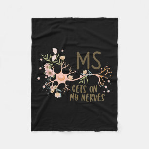 På min Nerves Många Sclerosis Awareness Blommigt W Fleecefilt
