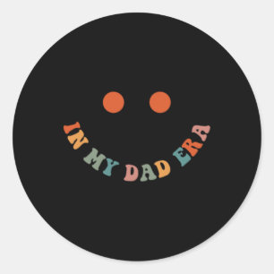 På min Pappa Era Älskare Groovy Retro pappa Fars d Runt Klistermärke