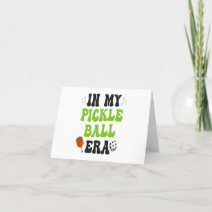 På min PickleBall Era Funny Groovy Sport Gift Tack Kort
