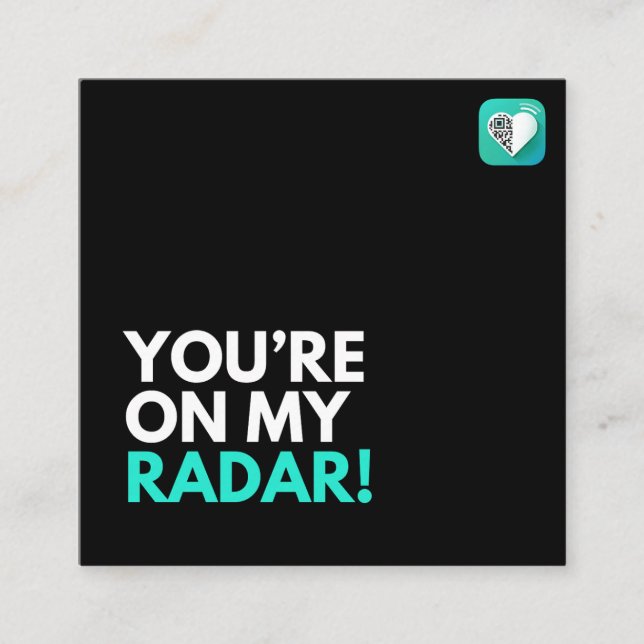 På min radar fyrkantigt visitkort (Framsida)
