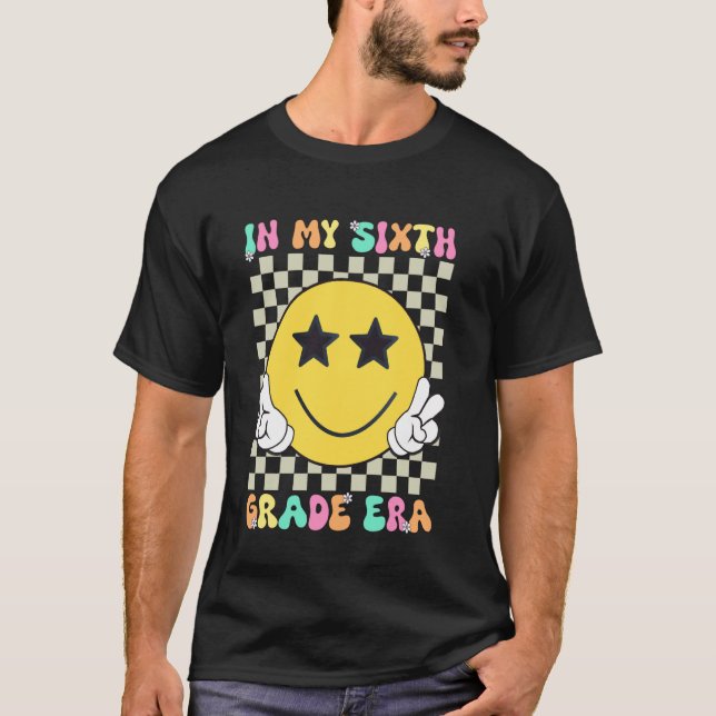 På min sjätte Klass Era Groovy Back to school Teac T Shirt (Framsida)