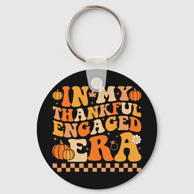 På min tacksamma engagerade era Groovy Bröllop Bri Nyckelring (Framsida)