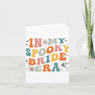 På min talartid Bride Era Groovy Halloween Bröllop Kort