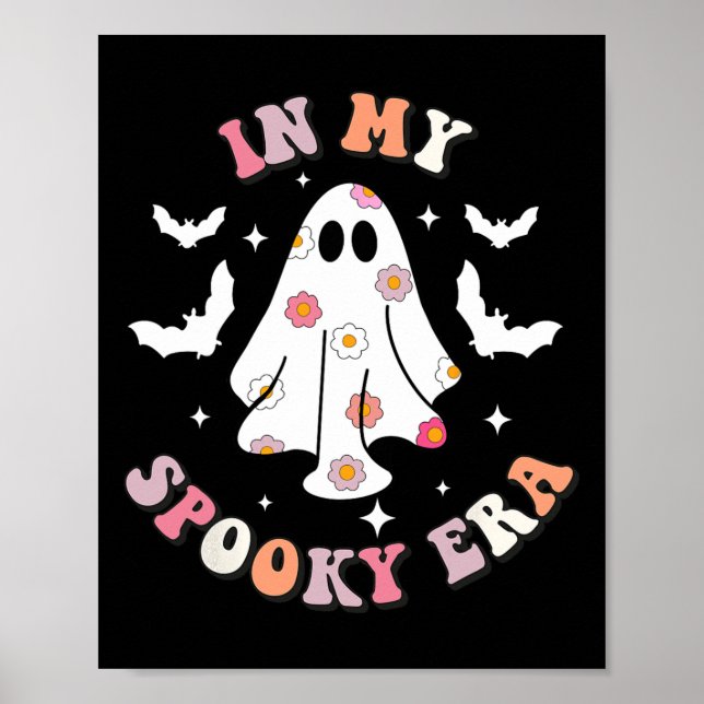 På min talartid: Retro Groovy Cute Ghost hade Poster (Framsidan)