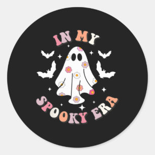 På min talartid: Retro Groovy Cute Ghost hade Runt Klistermärke
