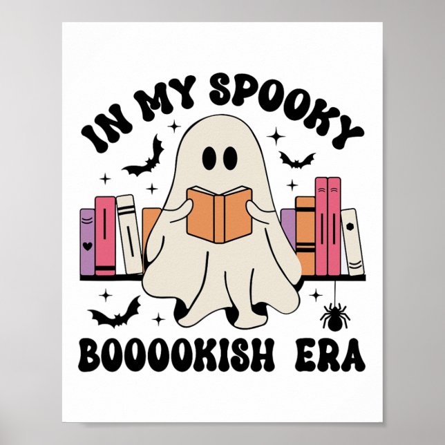 På min talesman Bookish Era Ghost Bokar Halloween  Poster (Framsidan)