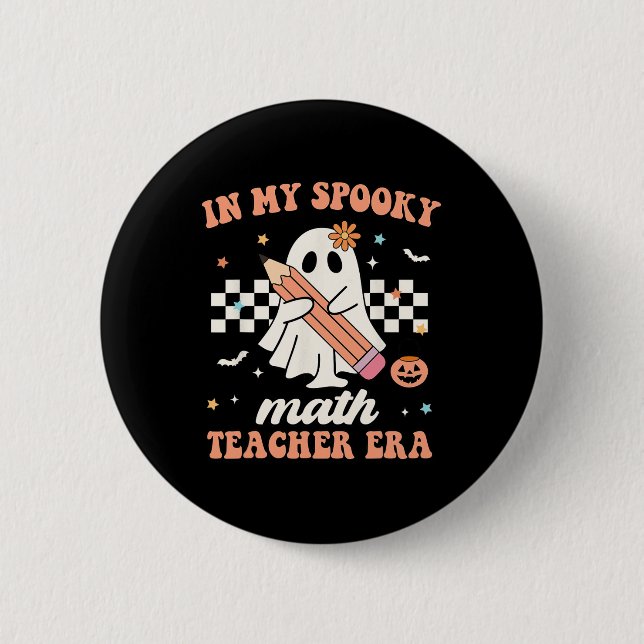 På min talesman Math Teacher Era Groovy Retro Hall Knapp (Framsida)