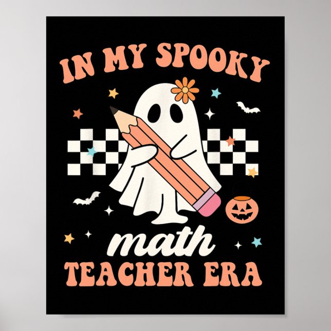 På min talesman Math Teacher Era Groovy Retro Hall Poster (Framsidan)