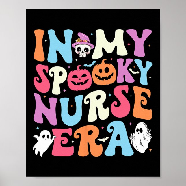 På min talesman Nurse Era Halloween Groovy Nursing Poster (Framsidan)