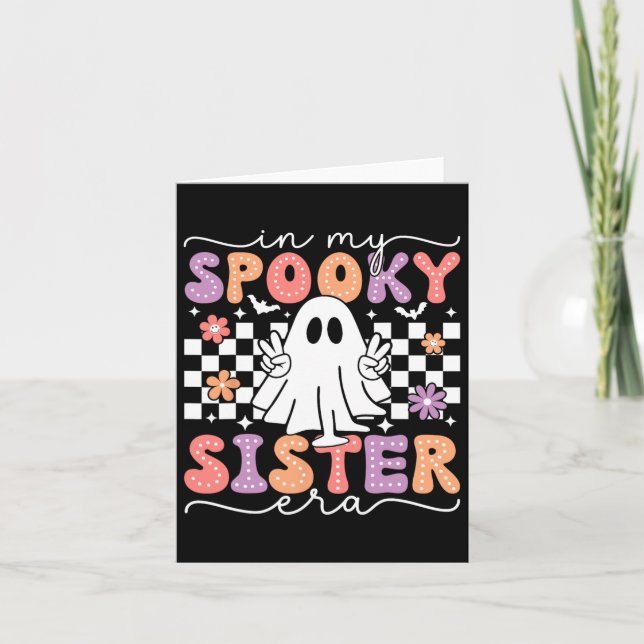 På min talesman Sister Era Retro Ghost Halloween S Kort (Framsida)