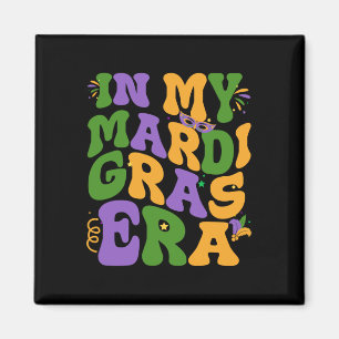 På min Tjock Mardi Gras Era Retro Groovy Fleur De Magnet