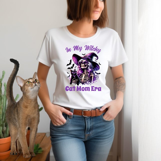 På min Witchy Cat Mamma Era Skeleton Witch Black C T Shirt (Skapare uppladdad)