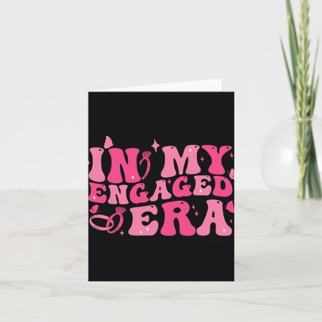 På mitt engagerade Era Groovy Bride Bachelorette P Kort (Framsida)