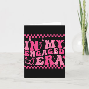 På mitt engagerade Era Groovy Bride Bachelorette P Kort