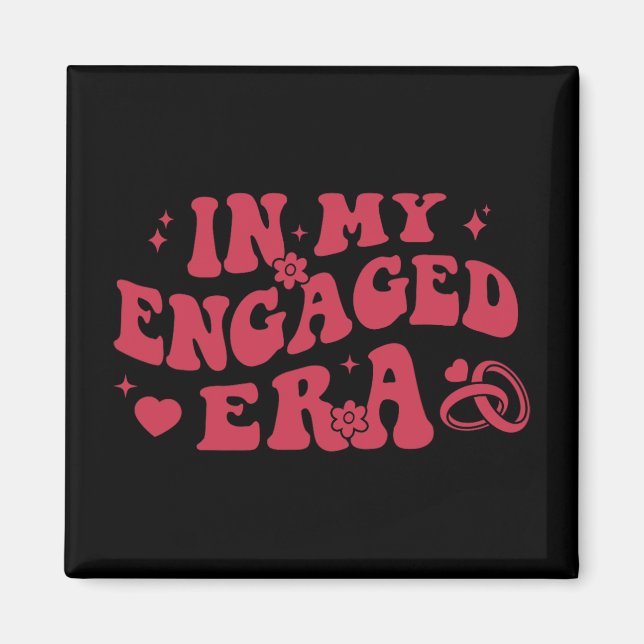På mitt engagerade Era Retro Bride Bachelorette Pa Magnet (Framsidan)