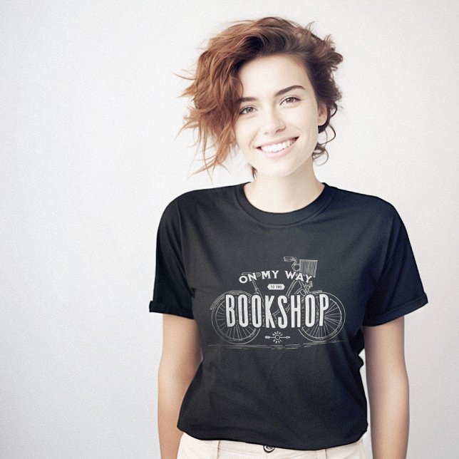 På mitt sätt att bookshop Lycklig Reader T Shirt (On My Way to Bookshop Happy Reader T-Shirt)