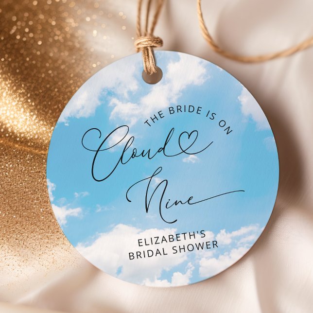 På Moln 9 Bröllopsdusch Presentkortsetiketter Gåvor Etiketter (Skapare uppladdad)
