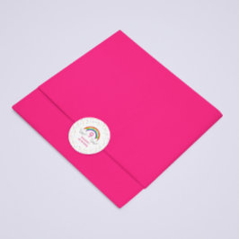 På moln 9! Rainbow Birthday Runt Klistermärke