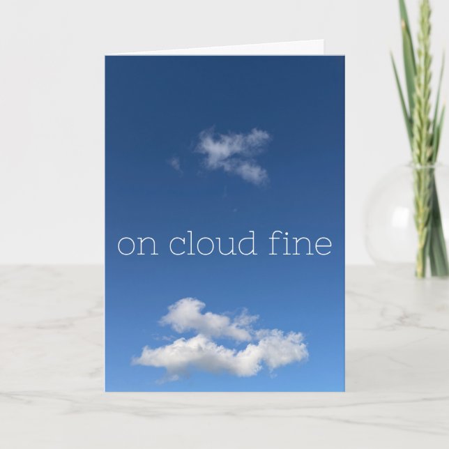 På moln fint rolig minimalistisk blå himmel kort (Framsida)