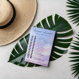 På molnet 9 Gissa vem som får Möhippa-spelkortet Inbjudningar