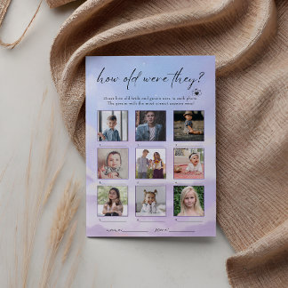 På molnet 9, hur gammalt var de i fotospelkortet inbjudningar