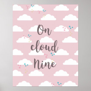 På molnet Nine Typography Cloud Poster