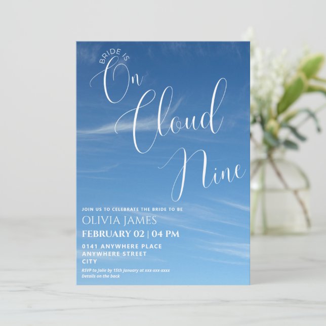 På molnet nio bachelorette helg inbjudningar (Stående Fram)