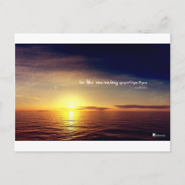 På morgonen längtar min själ efter dig vykort (Framsida)