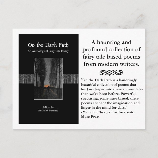 På Mörken Väg Fairy Tale Poetry Postcard Vykort (Framsida)