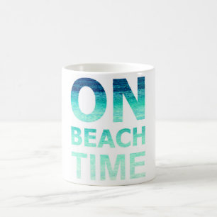 På muggen för strandTime typografi Kaffemugg