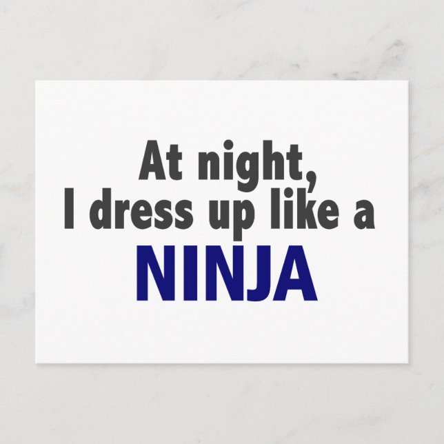 På natten gör jag som en Ninja Vykort (Framsida)
