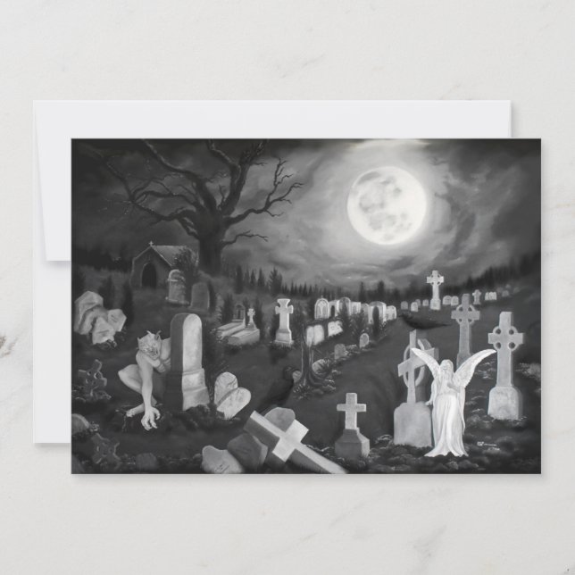 På natten på kyrkogården - Angel med Djävulen (Framsida)