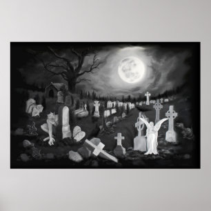På natten på kyrkogården - Angel med Djävulen Poster
