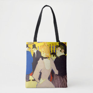 På nattklubben av Toulouse Lautrec, Vintage Art Tygkasse