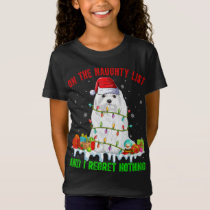 På Naughty List " jag beklagar ingenting Julafton T Shirt