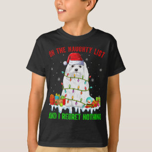 På Naughty List och jag beklagar ingenting Julafto T Shirt
