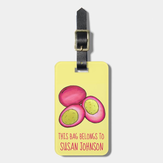 PA Nederländska livsmedelsplockade hårda kokta röd Bagagebricka (Vertikal Framsida)