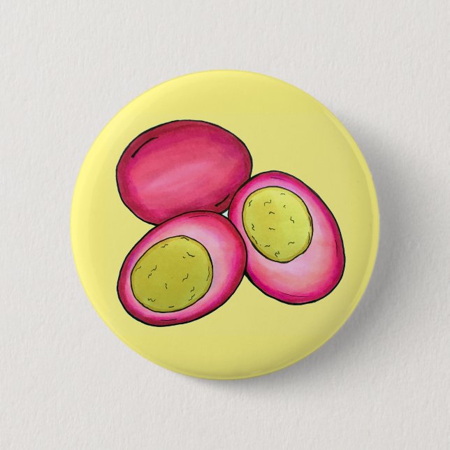 PA Nederländska livsmedelsplockade hårda kokta röd Knapp (Framsida)