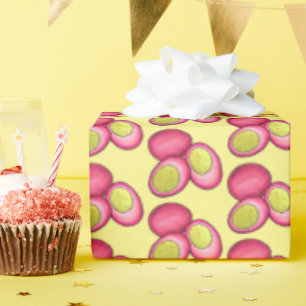 PA Nederländska livsmedelsplockade hårda kokta röd Presentpapper