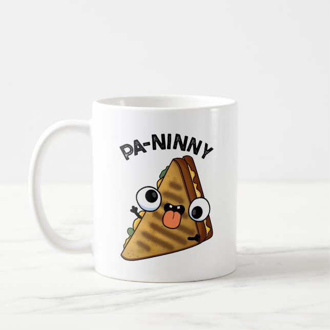 Pa-ninny Funny Panini Pun har en söt panini Kaffemugg (Vänster)
