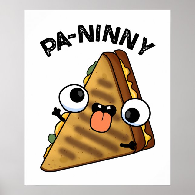 Pa-ninny Funny Panini Pun har en söt panini Poster (Framsidan)