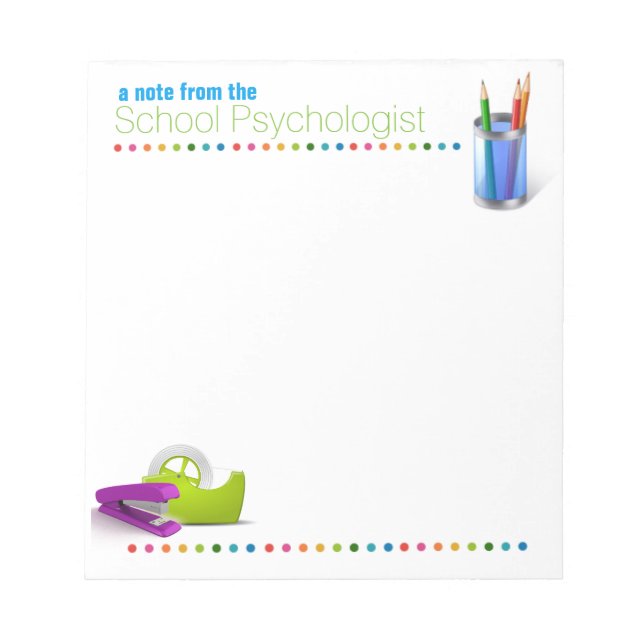 På Office School Psychologist's Note Pad Anteckningsblock (Framsida)