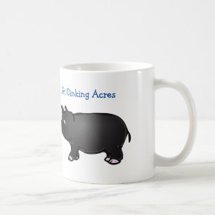 På Oinking tunnland svart mini- grismugg Kaffemugg